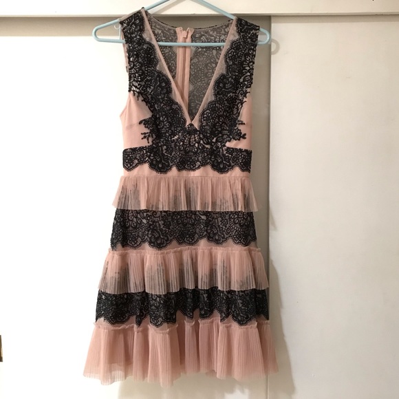 BCBGMaxAzria Floral Embroidered Tulle Dress